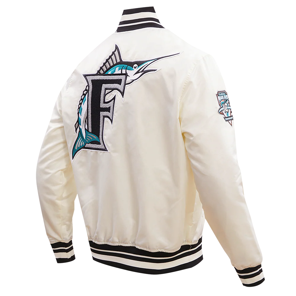 MLB FLORIDA MARLINS RETRO CLASSIC MEN'S RIB SATIN JACKET