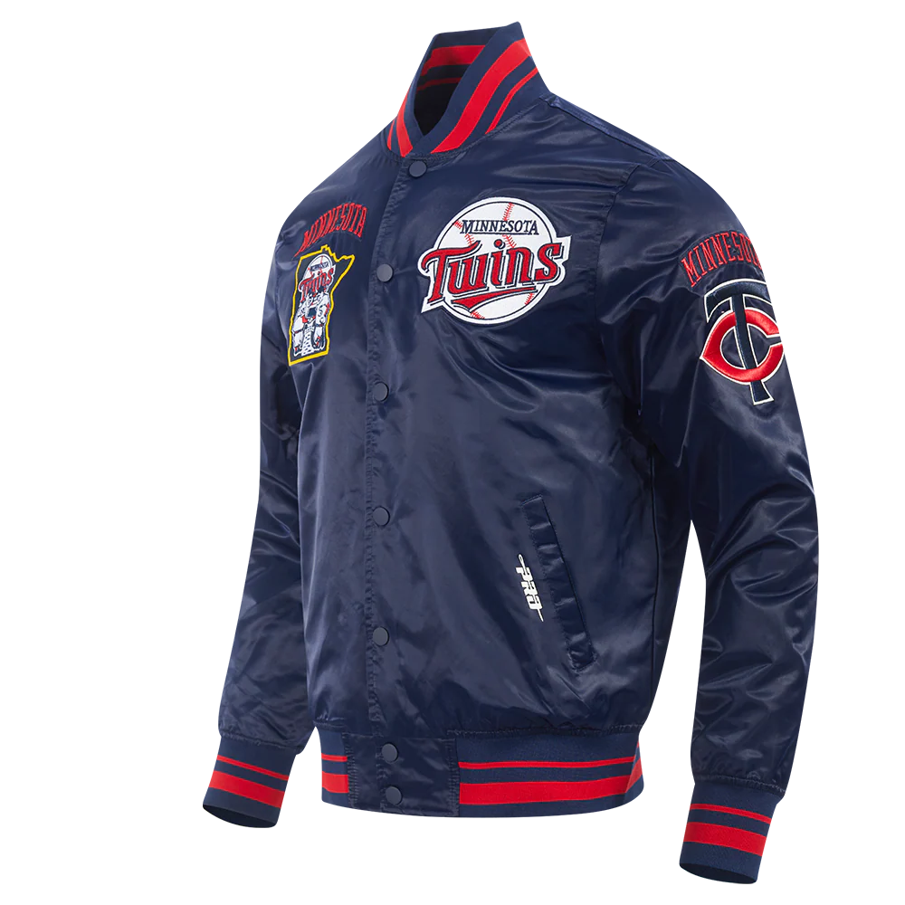 MLB MINNESOTA TWINS RETRO CLASSIC MEN'S RIB SATIN JACKET