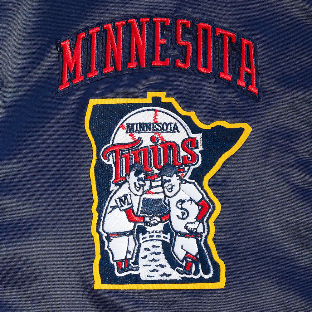 MLB MINNESOTA TWINS RETRO CLASSIC MEN'S RIB SATIN JACKET