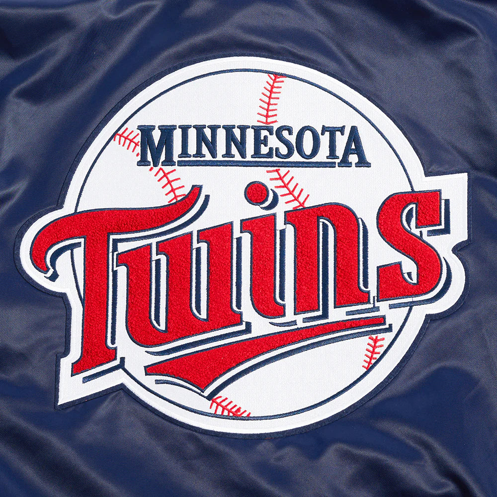 MLB MINNESOTA TWINS RETRO CLASSIC MEN'S RIB SATIN JACKET