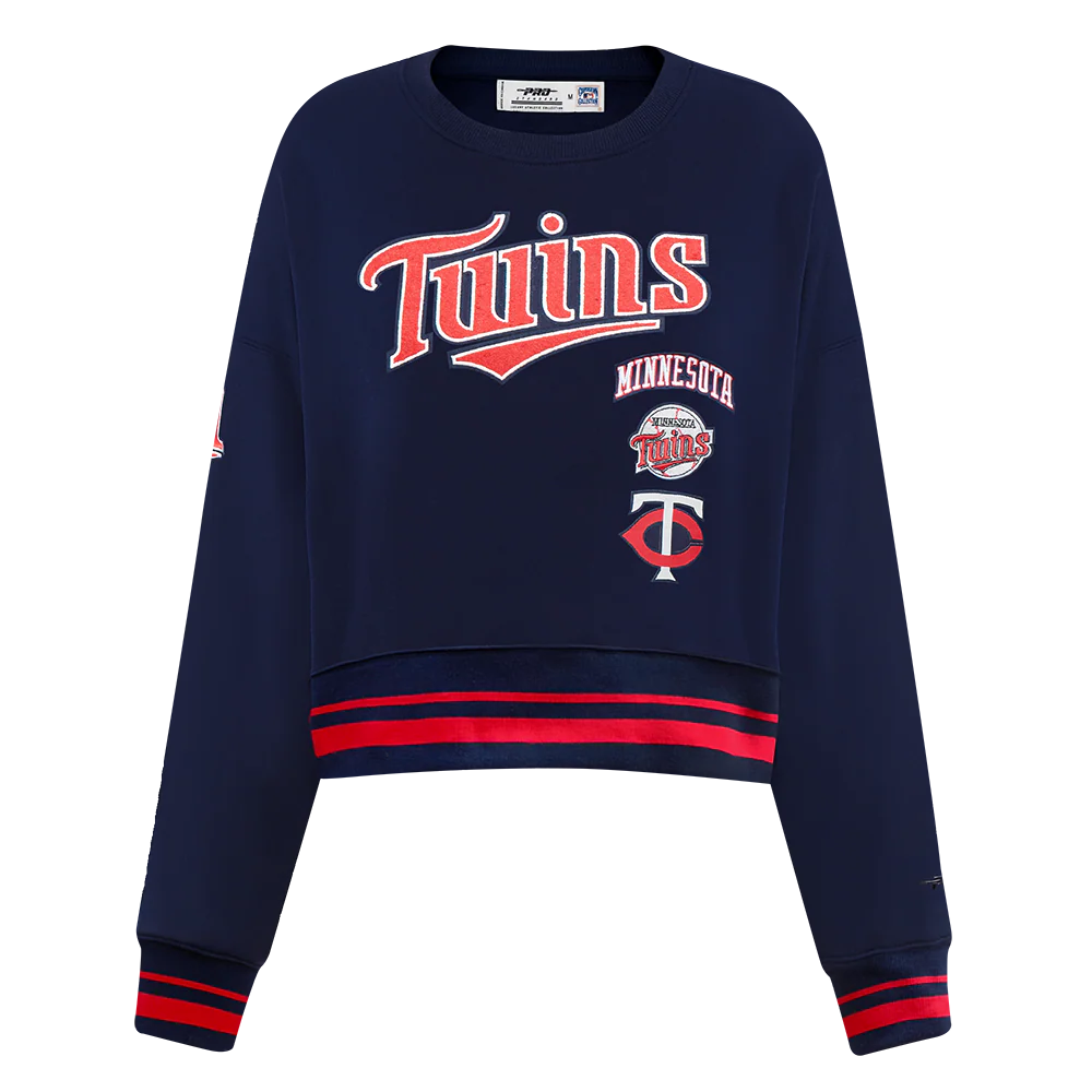 MLB MINNESOTA TWINS RETRO CLASSIC WOMEN'S RIB CREWNECK
