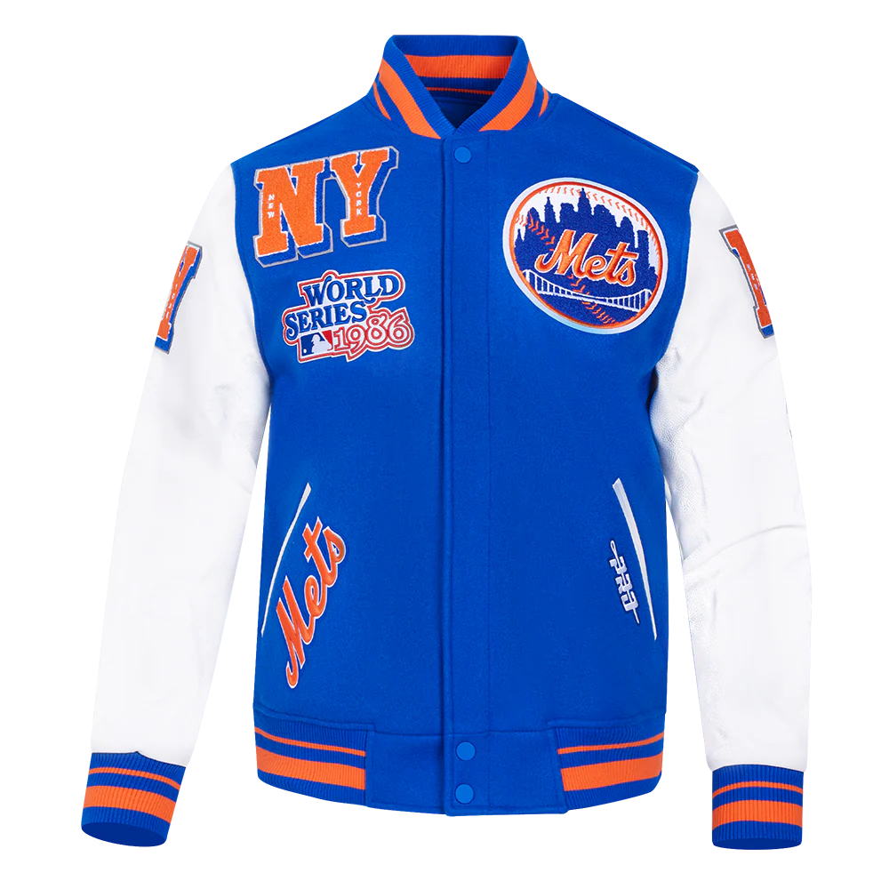MLB NEW YORK METS MASHUP MEN'S RIB WOOL VARSITY JACKET