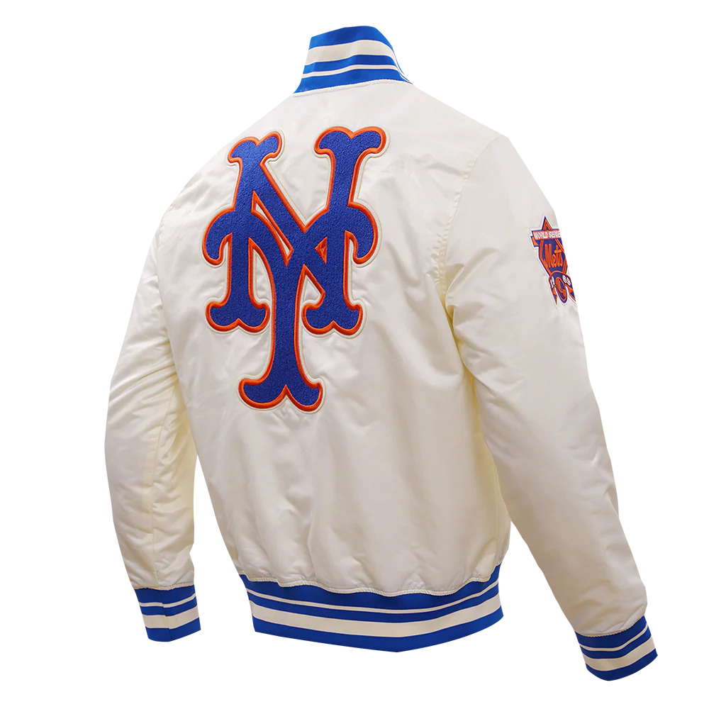 MLB NEW YORK METS RETRO CLASSIC MEN'S RIB SATIN JACKET