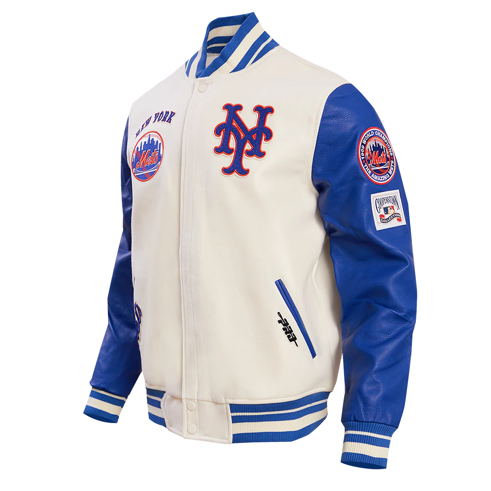 MLB NEW YORK METS RETRO CLASSIC MEN'S RIB WOOL VARSITY JACKET