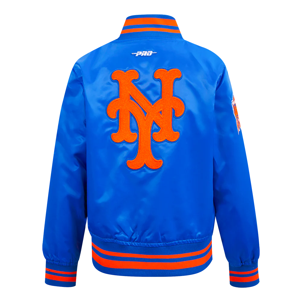 MLB NEW YORK METS RETRO CLASSIC BIG BOYS RIB SATIN JACKET