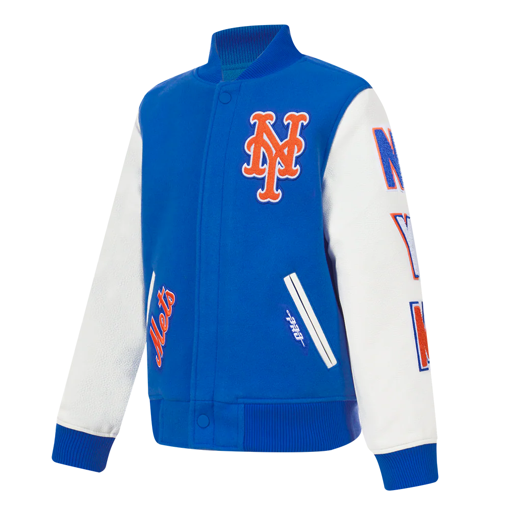 MLB NEW YORK METS CLASSIC BIG BOYS WOOL VARSITY JACKET