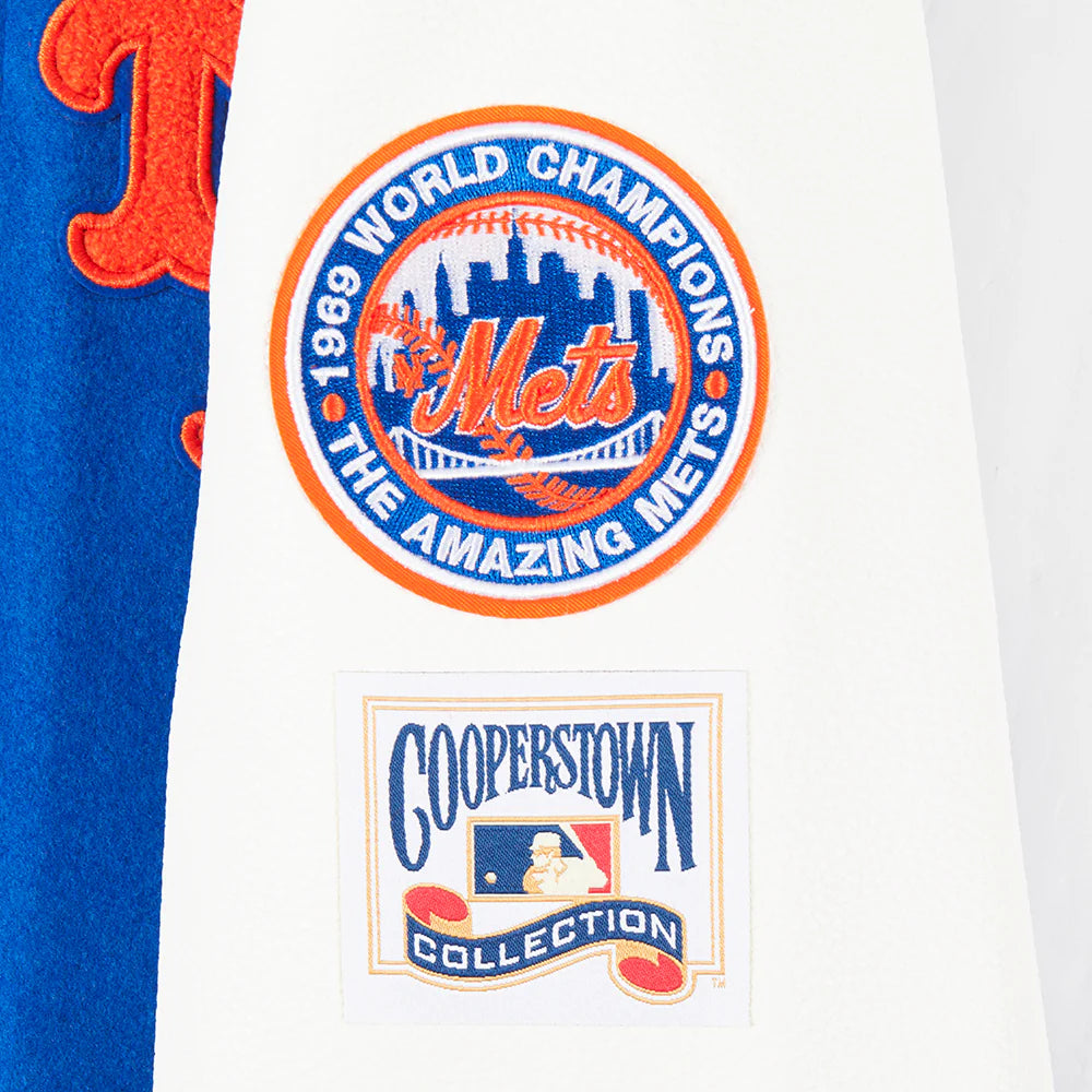 MLB NEW YORK METS RETRO CLASSIC BIG BOYS RIB WOOL VARSITY JACKET