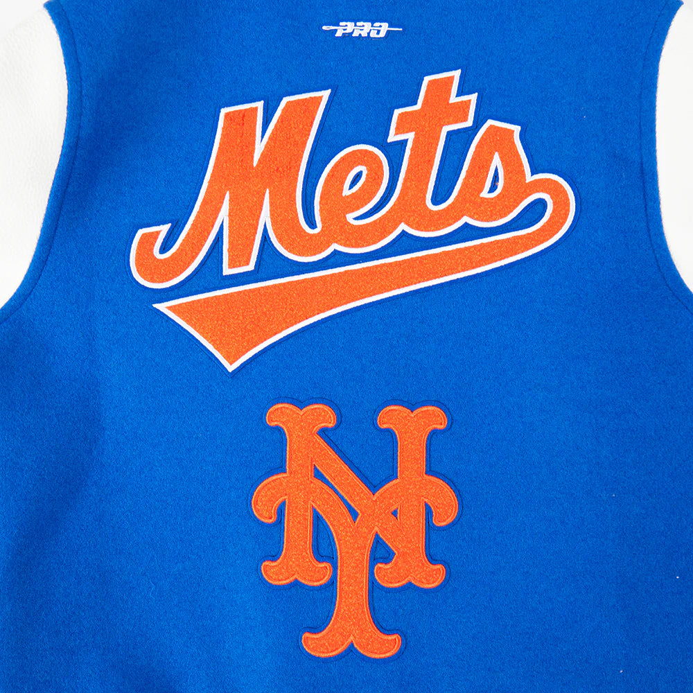 MLB NEW YORK METS RETRO CLASSIC BIG BOYS RIB WOOL VARSITY JACKET