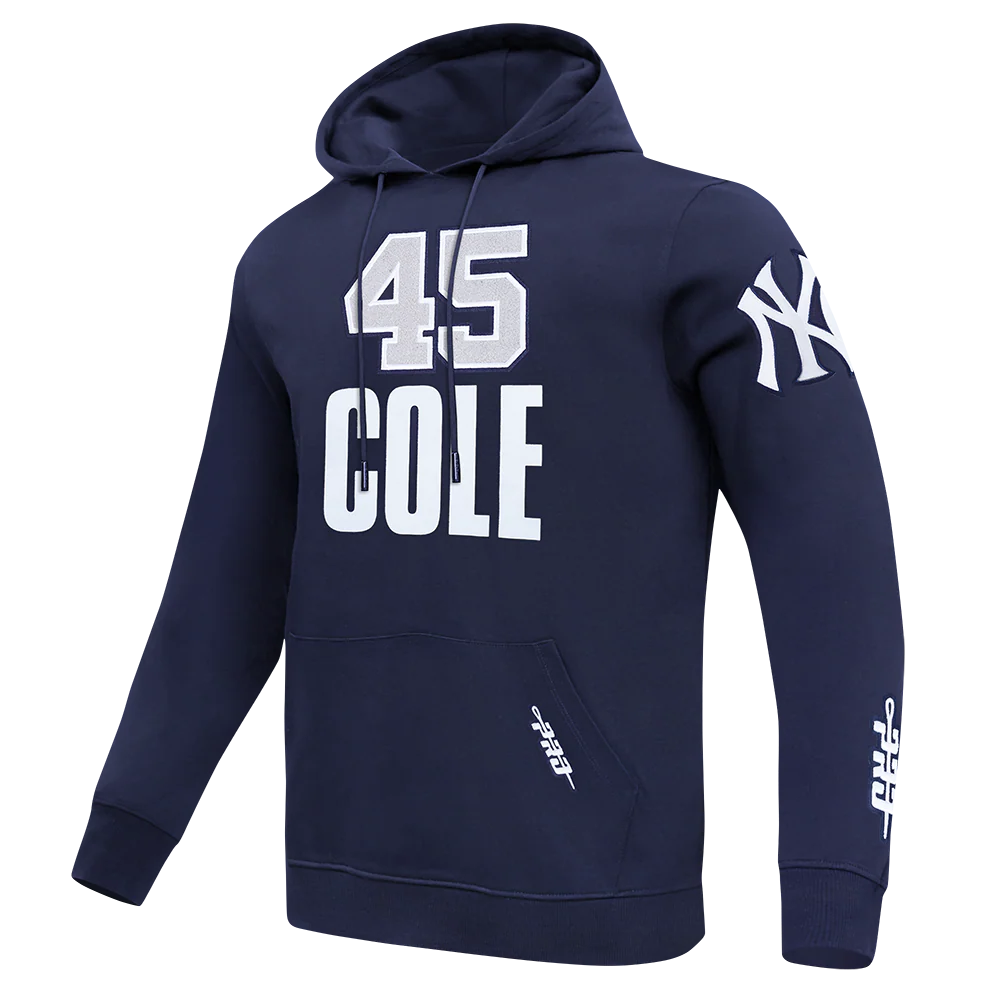 MLB NEW YORK YANKEES GERRIT COLE #45 CLASSIC PLAYER NAME AND NUMBER MEN'S DOUBLE KNIT PULLOVER HOODIE
