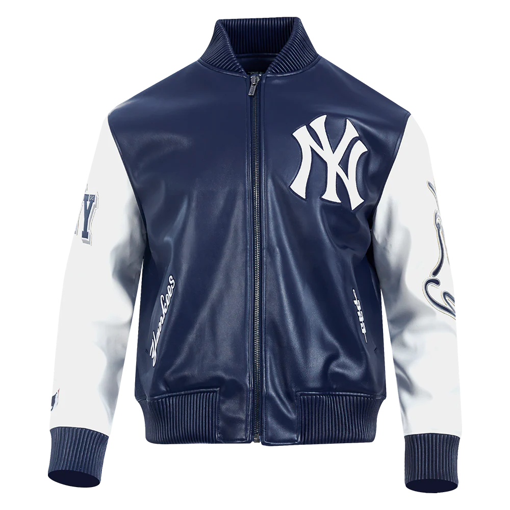 MLB NEW YORK YANKEES CITY SIGNATURE MEN'S LEATHER VARSITY JACKET
