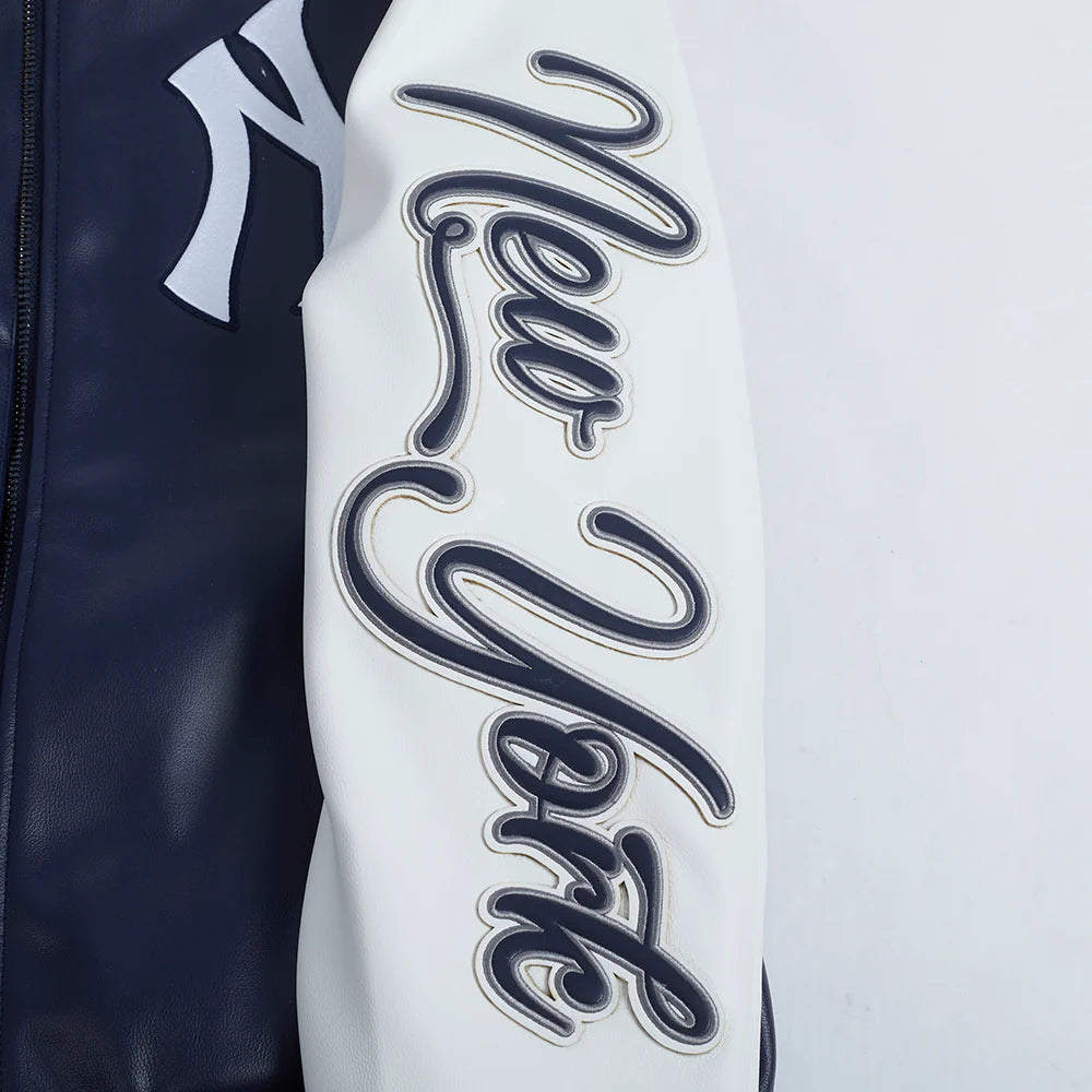 MLB NEW YORK YANKEES CITY SIGNATURE MEN'S LEATHER VARSITY JACKET