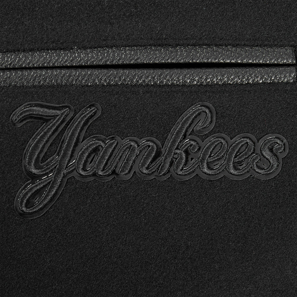 MLB NEW YORK YANKEES TRIPLE BLACK BIG BOYS WOOL VARSITY JACKET