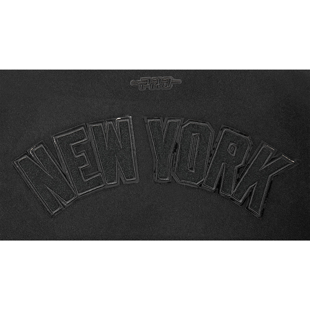 MLB NEW YORK YANKEES TRIPLE BLACK BIG BOYS WOOL VARSITY JACKET