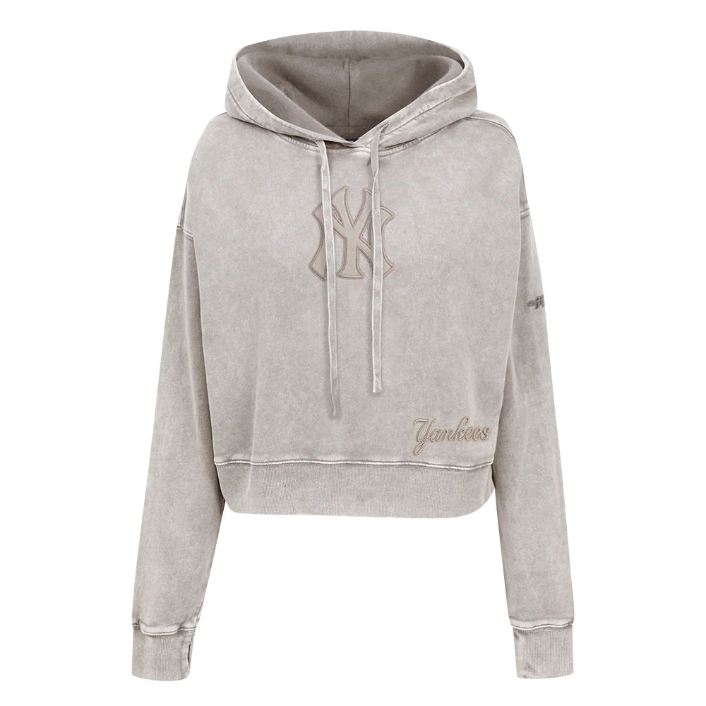 MLB NEW YORK YANKEES WASHED CLASSIC WOMEN'S ENZYME WASH FT CROPPED PO