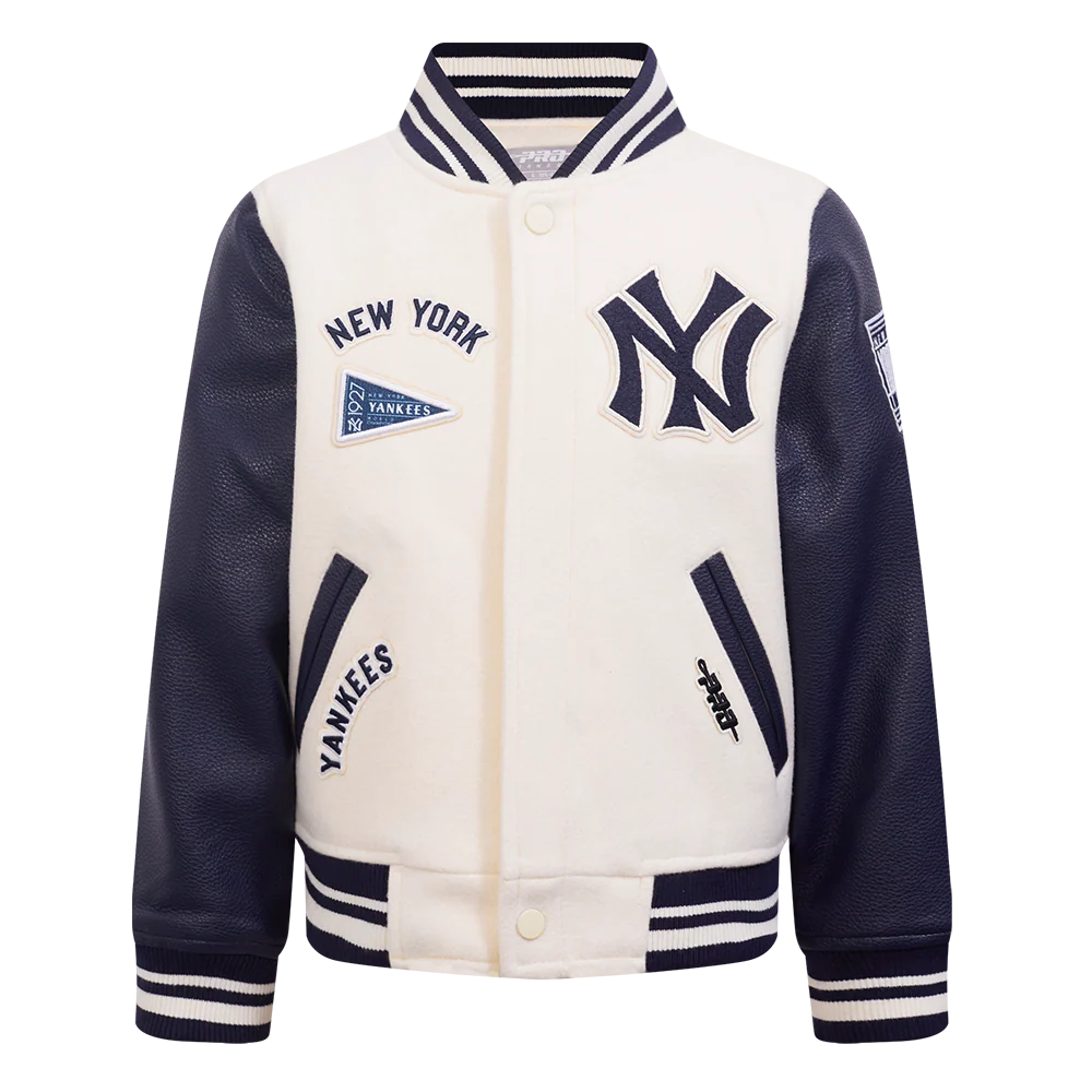 MLB NEW YORK YANKEES RETRO CLASSIC LITTLE BOYS RIB WOOL VARSITY JACKET