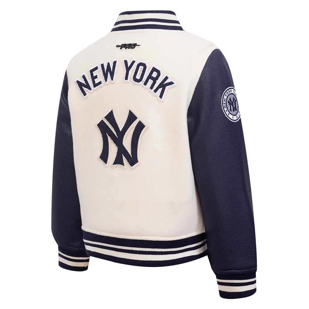 MLB NEW YORK YANKEES RETRO CLASSIC LITTLE BOYS RIB WOOL VARSITY JACKET