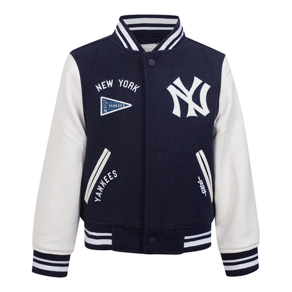 MLB NEW YORK YANKEES RETRO CLASSIC LITTLE BOYS RIB WOOL VARSITY JACKET