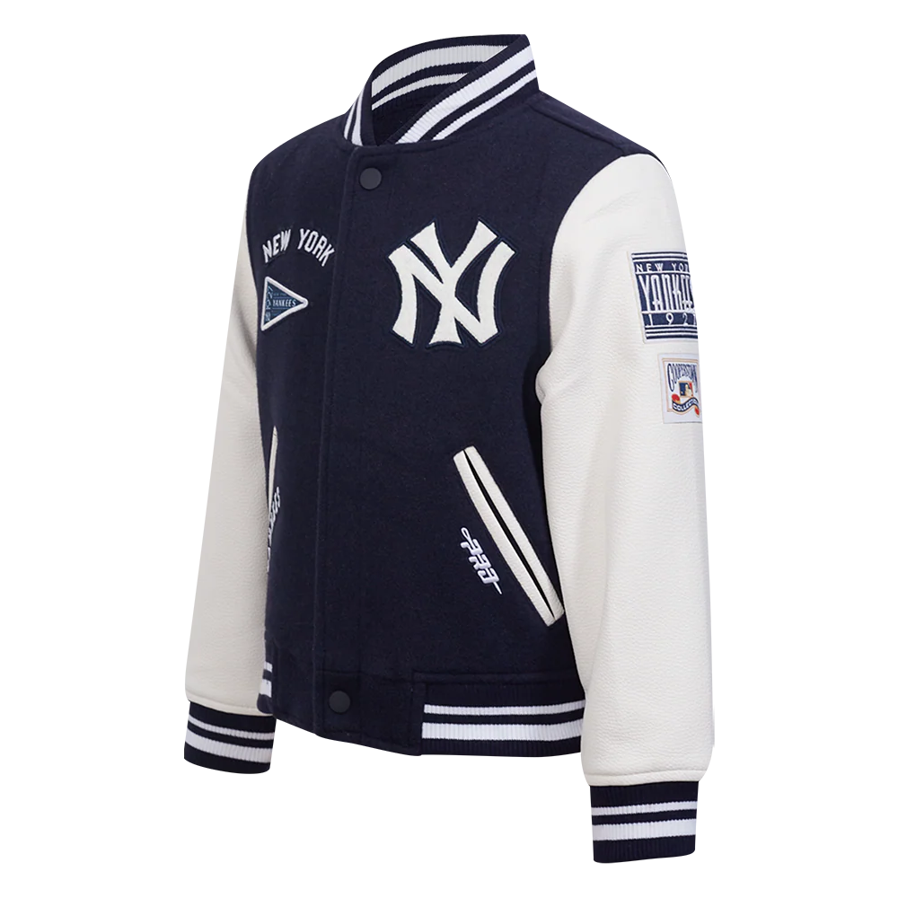 MLB NEW YORK YANKEES RETRO CLASSIC LITTLE BOYS RIB WOOL VARSITY JACKET