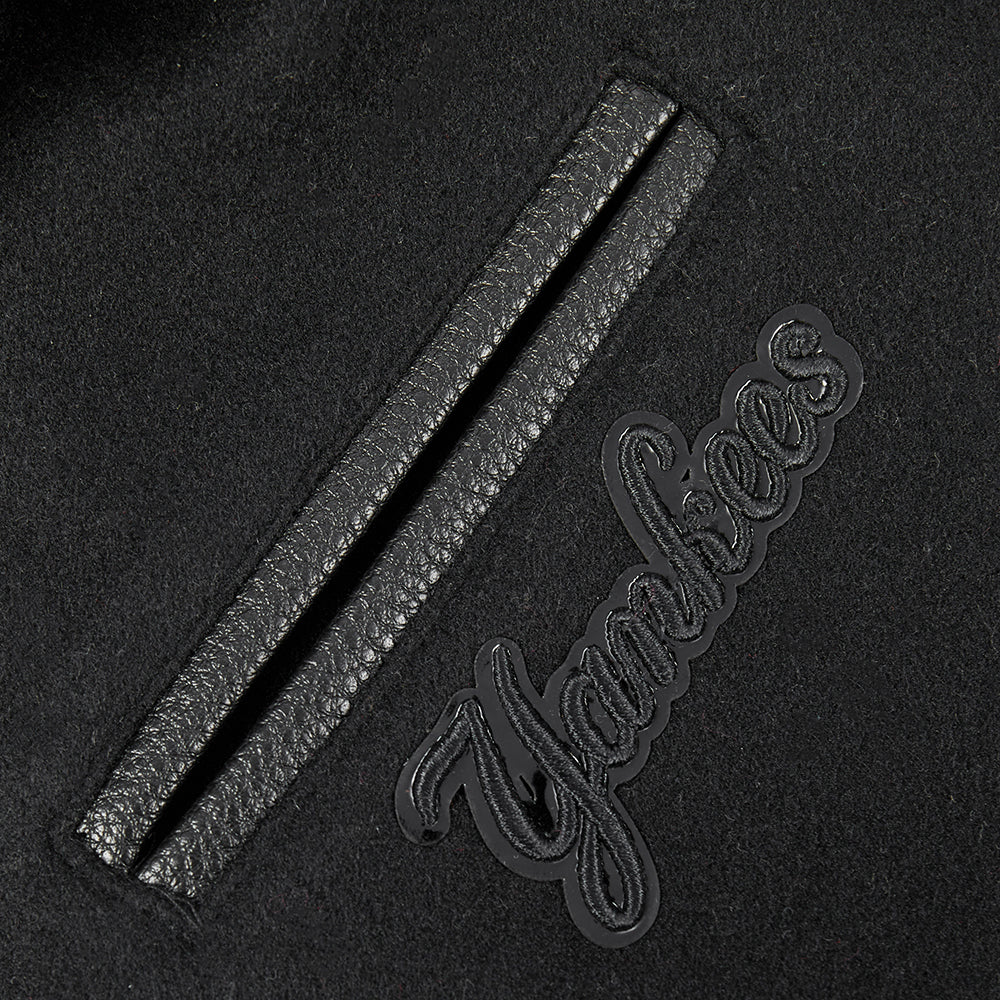 MLB NEW YORK YANKEES TRIPLE BLACK TODDLER BOYS WOOL VARSITY JACKET