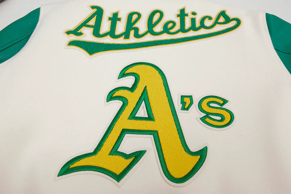 MLB OAKLAND ATHLETICS RETRO CLASSIC MEN'S RIB WOOL VARSITY JACKET