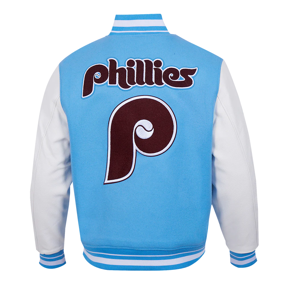 MLB PHILADELPHIA PHILLIES RETRO CLASSIC MEN'S RIB WOOL VARSITY JACKET