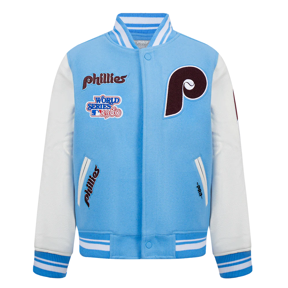 MLB PHILADELPHIA PHILLIES RETRO CLASSIC BIG BOYS RIB WOOL VARSITY JACKET