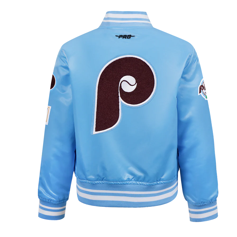 MLB PHILADELPHIA PHILLIES RETRO CLASSIC LITTLE BOYS RIB SATIN JACKET