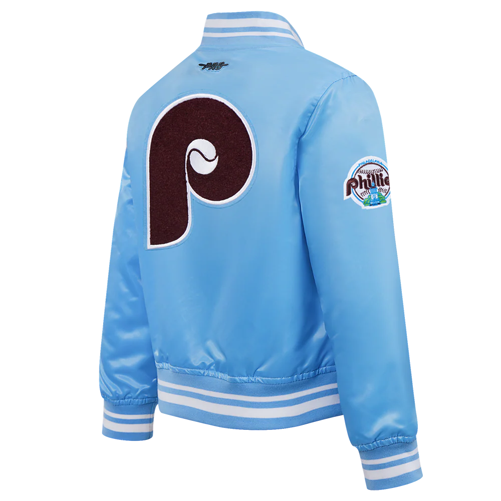 MLB PHILADELPHIA PHILLIES RETRO CLASSIC LITTLE BOYS RIB SATIN JACKET
