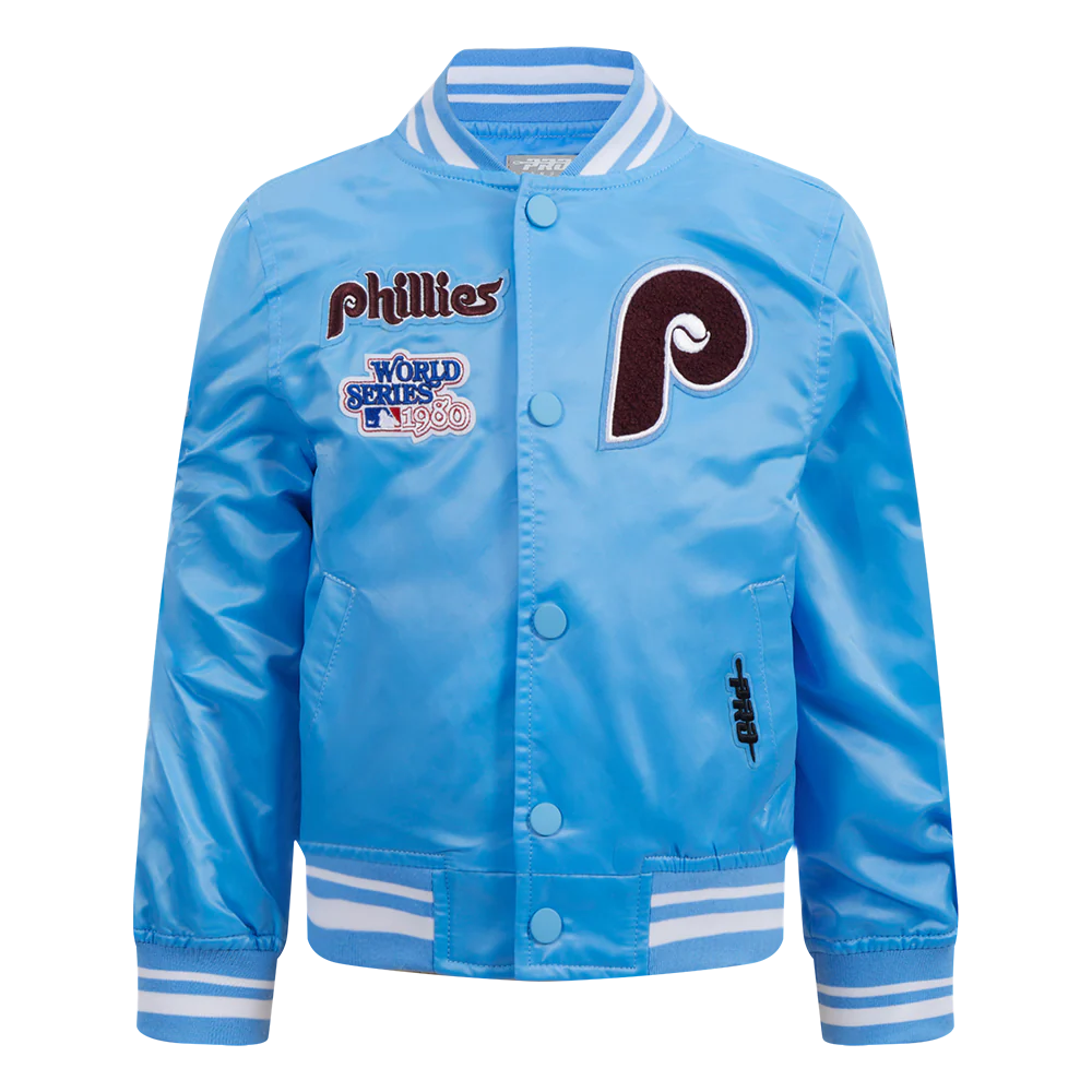 MLB PHILADELPHIA PHILLIES RETRO CLASSIC TODDLER BOYS RIB SATIN JACKET