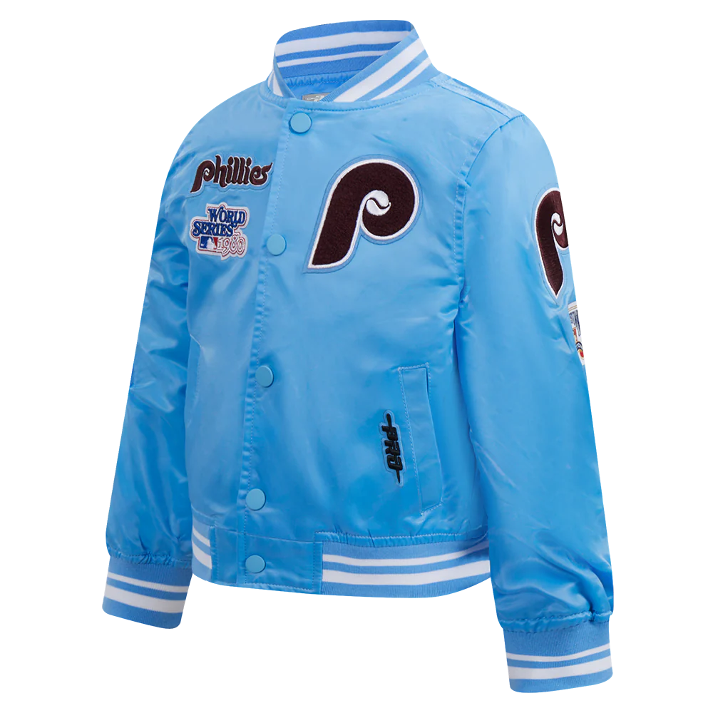 MLB PHILADELPHIA PHILLIES RETRO CLASSIC TODDLER BOYS RIB SATIN JACKET