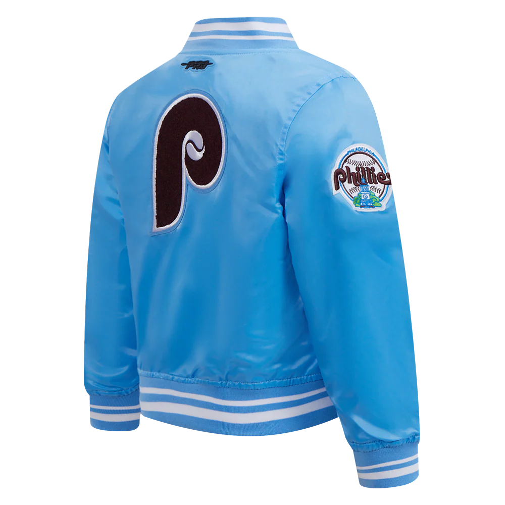 MLB PHILADELPHIA PHILLIES RETRO CLASSIC TODDLER BOYS RIB SATIN JACKET