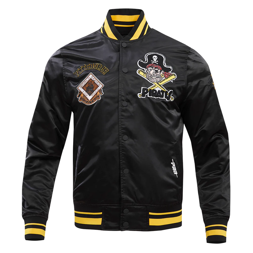 MLB PITTSBURGH PIRATES RETRO CLASSIC MEN'S RIB SATIN JACKET