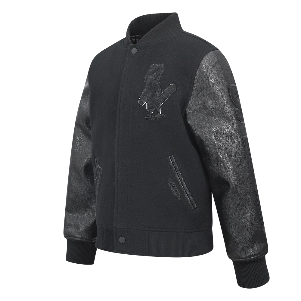 MLB ST. LOUIS CARDINALS TRIPLE BLACK BIG BOYS WOOL VARSITY JACKET