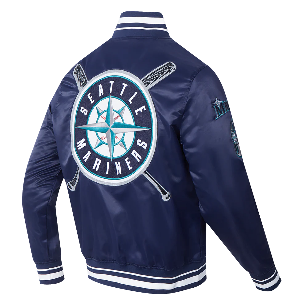 MLB SEATTLE MARINERS MASHUP MEN'S RIB SATIN JACKET