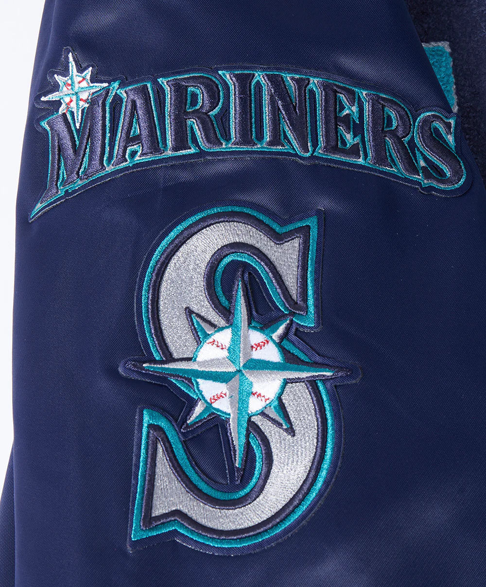 MLB SEATTLE MARINERS MASHUP MEN'S RIB SATIN JACKET