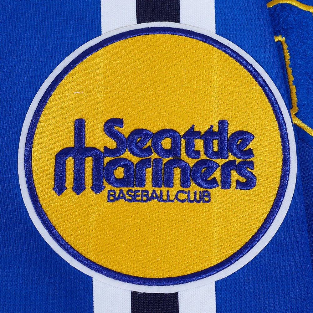 MLB SEATTLE MARINERS COOPERSTOWN LOGO PRO GAME DAY MEN'S DOUBLE KNIT JACKET