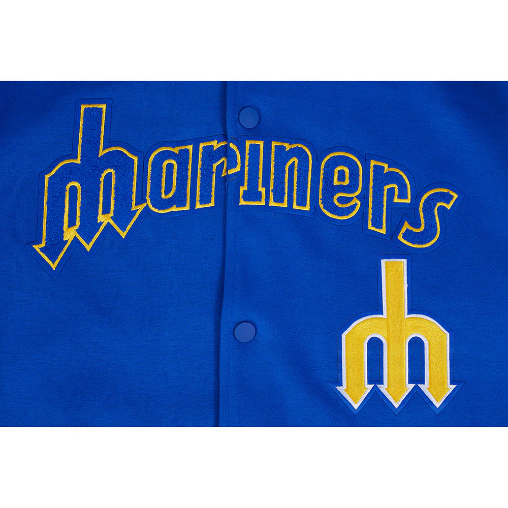 MLB SEATTLE MARINERS COOPERSTOWN LOGO PRO GAME DAY MEN'S DOUBLE KNIT JACKET