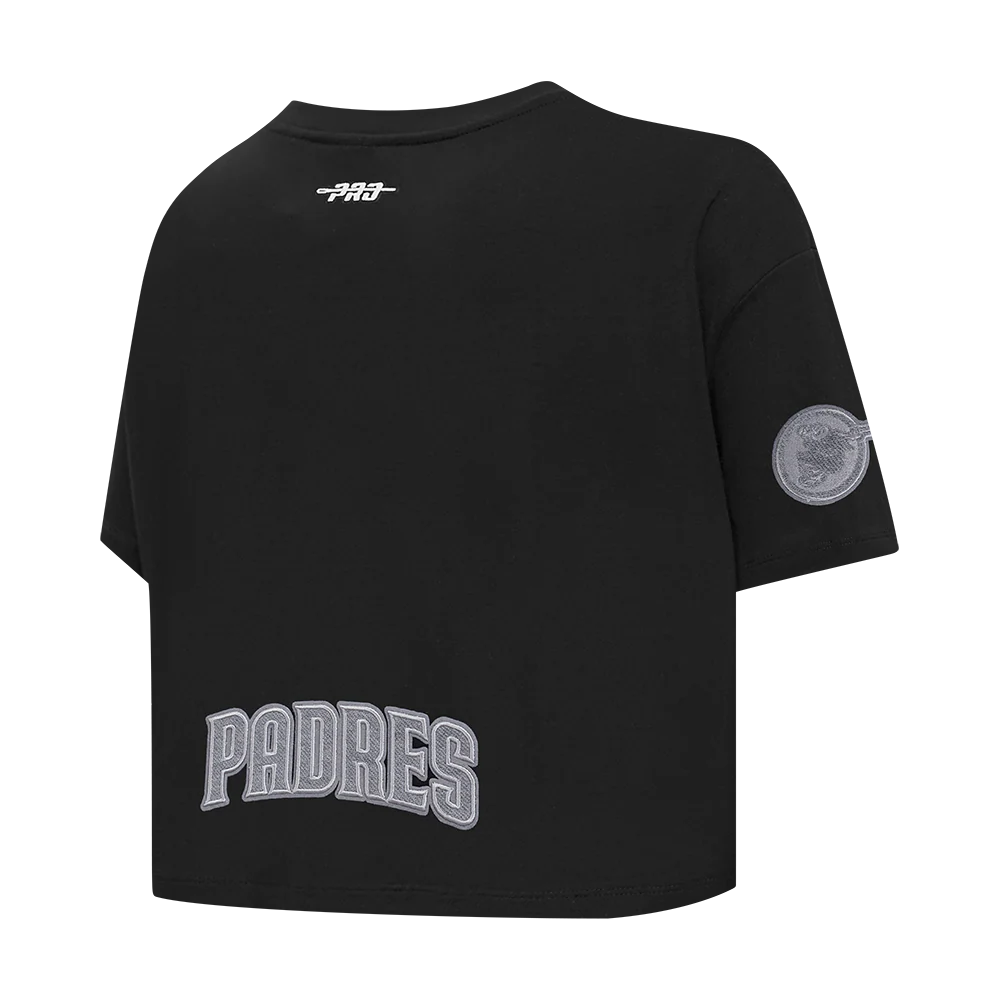 MLB SAN DIEGO PADRES REVERSE FRENCH TERRY WOMEN'S SINGLE JERSEY BOXY TOP