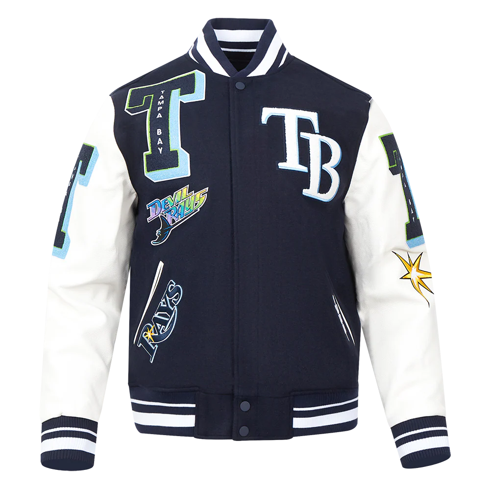 MLB TAMPA BAY RAYS MASHUP MEN'S RIB WOOL VARSITY JACKET