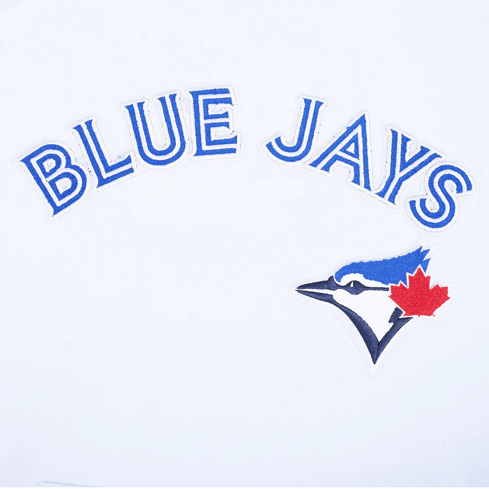 MLB TORONTO BLUE JAYS CLASSIC CHENILLE MEN'S DOUBLE KNIT SHORT SLEEVE PULLOVER HOODIE