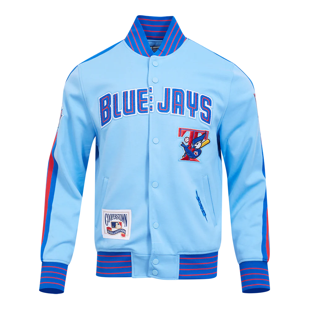 MLB TORONTO BLUE JACKETS COOPERSTOWN LOGO PRO GAME DAY MEN'S DOUBLE KNIT JACKET