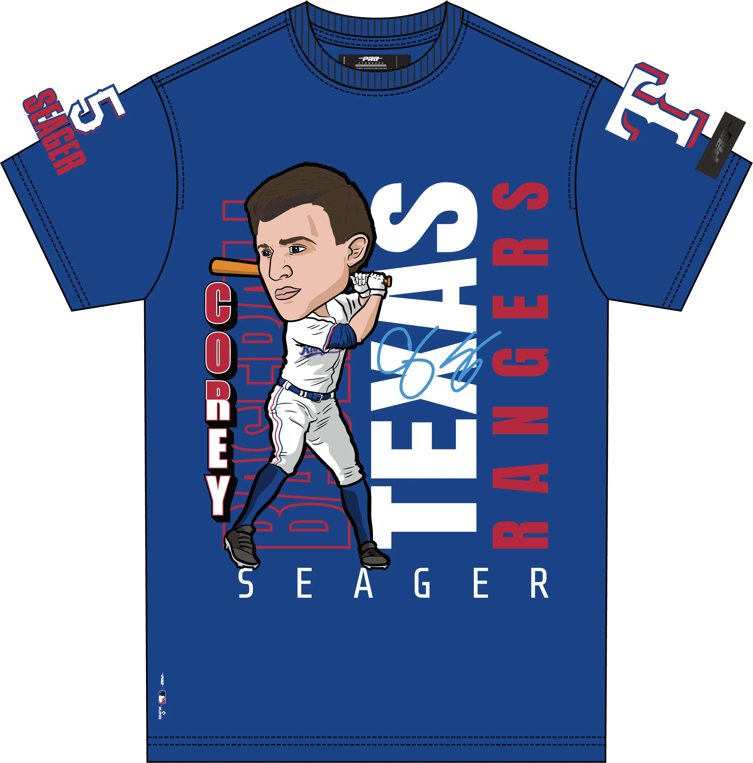 MLB TEXAS RANGERS COREY SEAGER #5 REMIX AVATAR SINGLE JERSEY MEN'S TOP