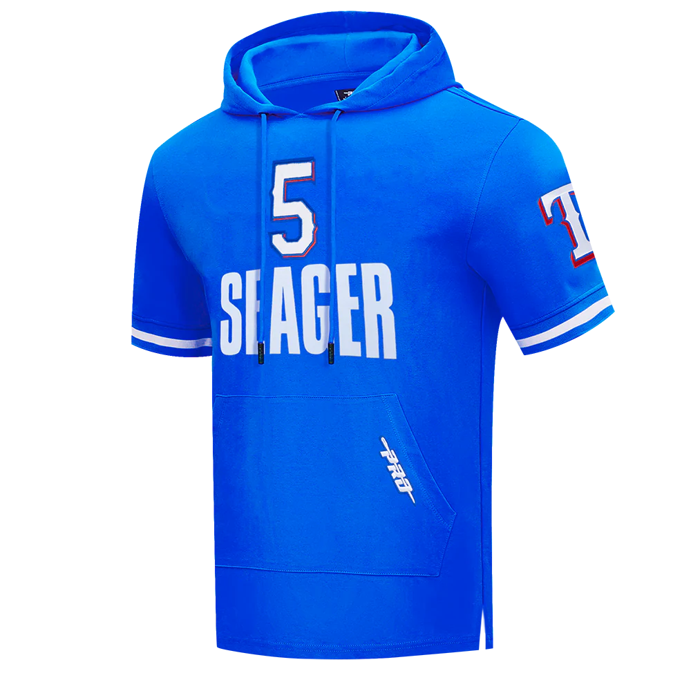 MLB TEXAS RANGERS COREY SEAGER #5 CLASSIC MEN'S SHORT SLEEVE PULLOVER HOODIE