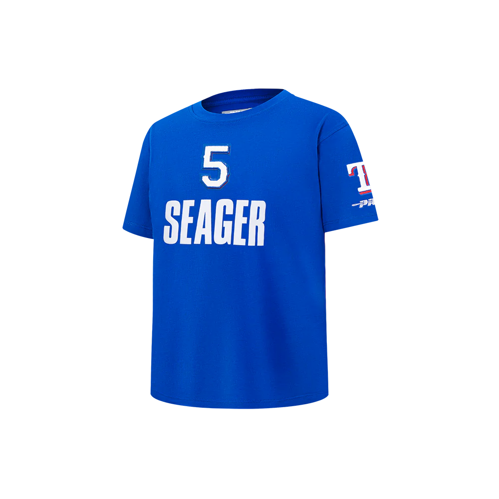 MLB TEXAS RANGERS COREY SEAGER #5 CLASSIC PLAYER NAME AND NUMBER LITTLE BOY'S TEE