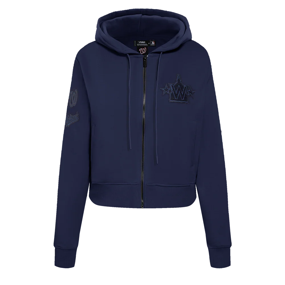 MLB WASHINGTON NATIONALS TRIPLE TONAL WOMEN'S DOUBLE KNIT FULL ZIP HOODIE