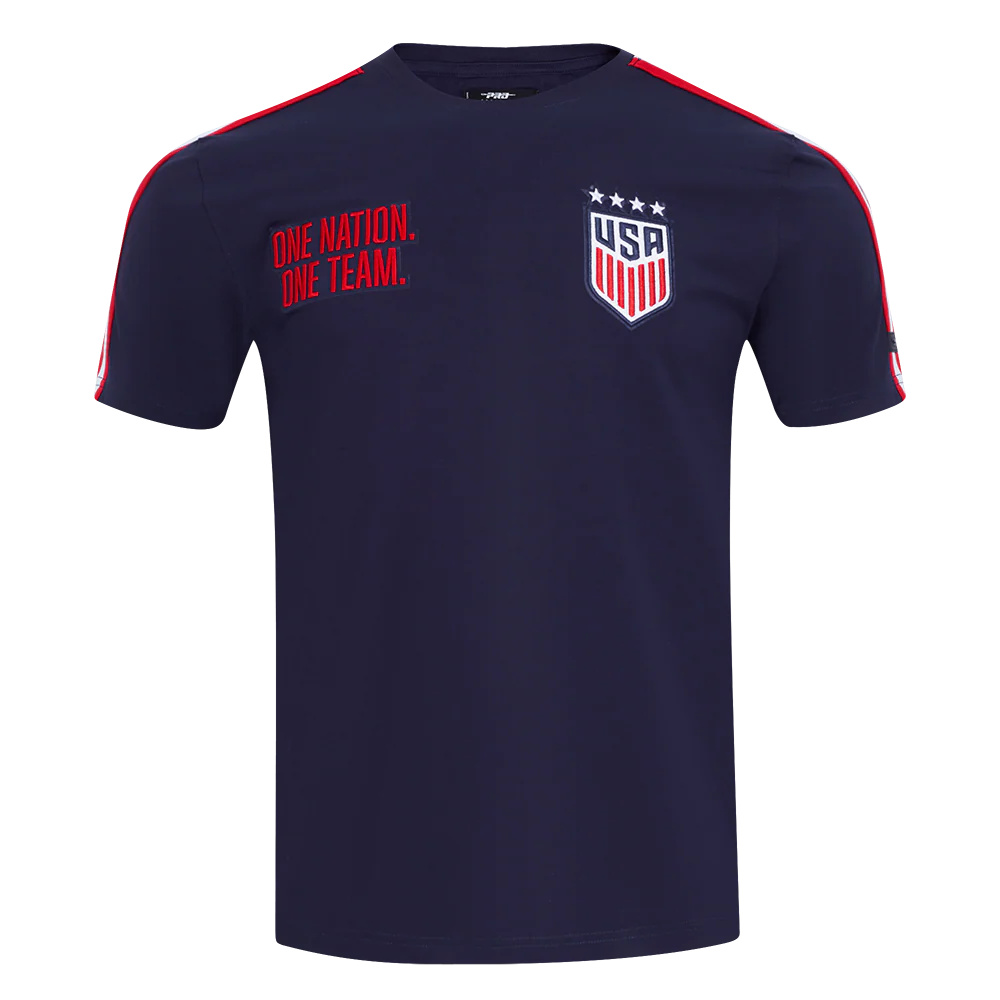 US SOCCER CLASSIC MEN'S 4 STAR SINGLE JERSEY STRIPED TEE