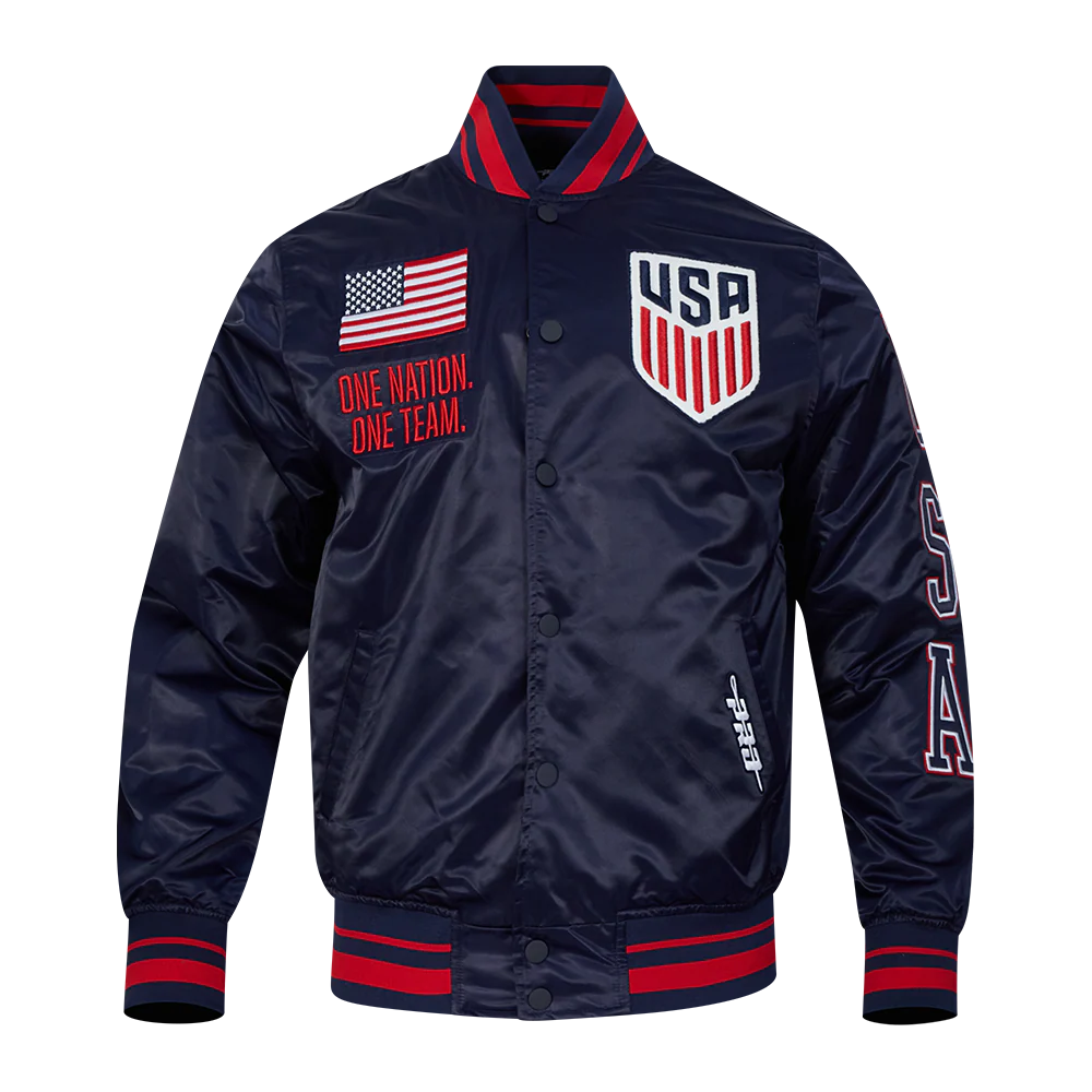 US SOCCER CLASSIC MEN'S RIB SATIN JACKET