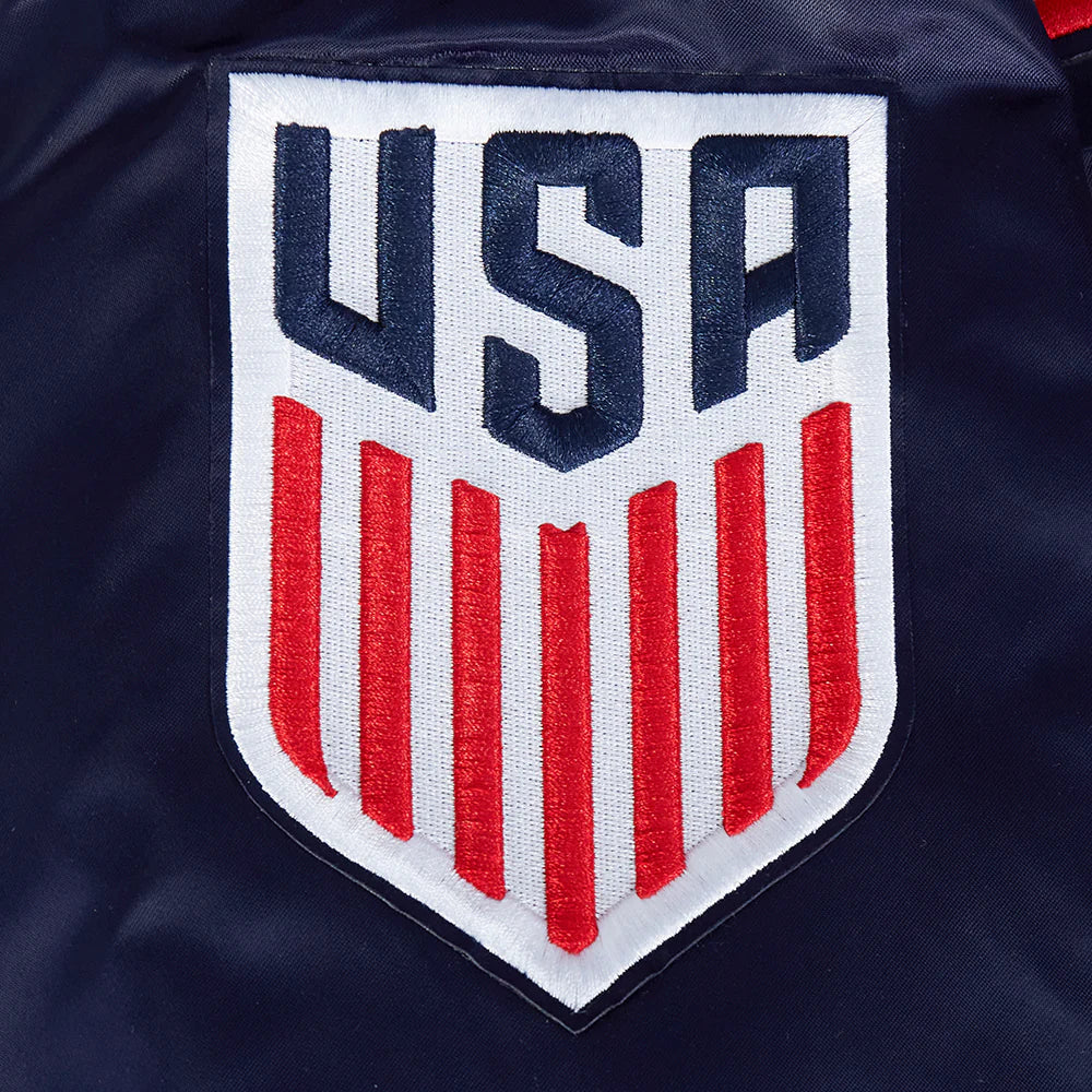 US SOCCER CLASSIC MEN'S RIB SATIN JACKET