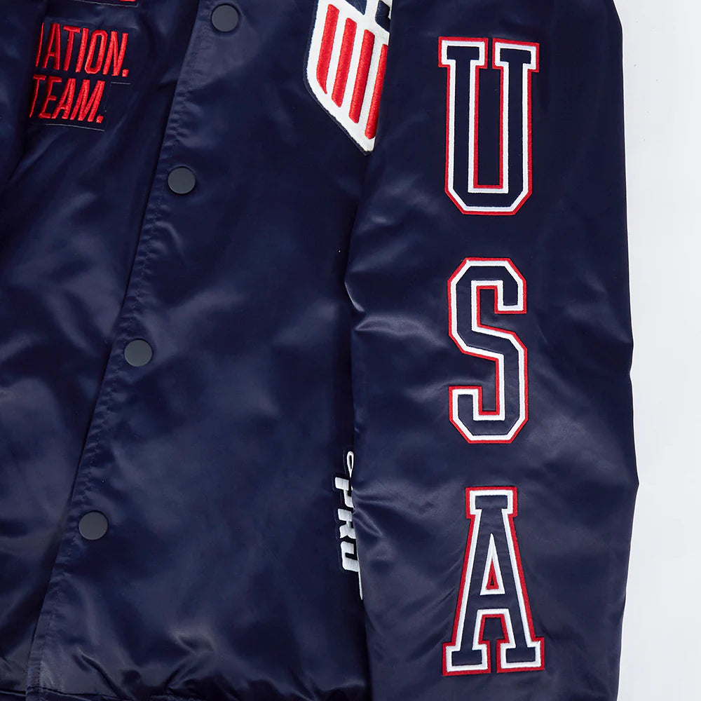 US SOCCER CLASSIC MEN'S RIB SATIN JACKET