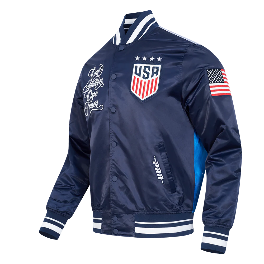 US SOCCER SUBLIMATED SATIN JACKET M MIDNIGHT SKY